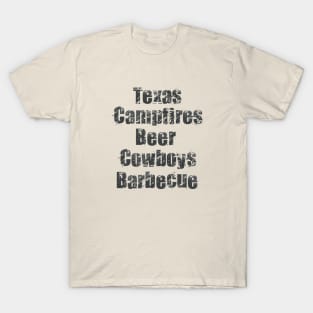 Texas Campfires Beer Cowboys Barbeque T-Shirt